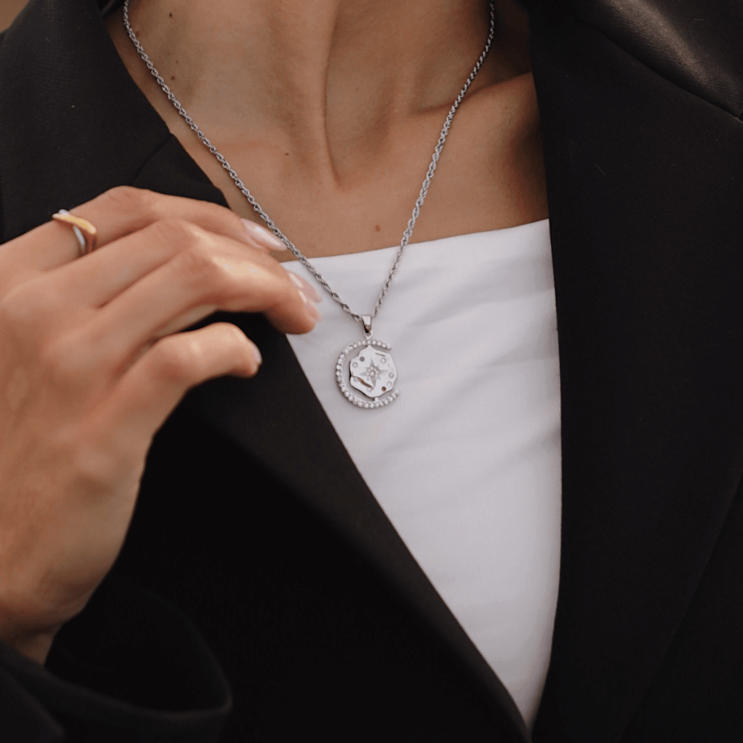 My Sun, Moon & Stars Rope Chain - Silver