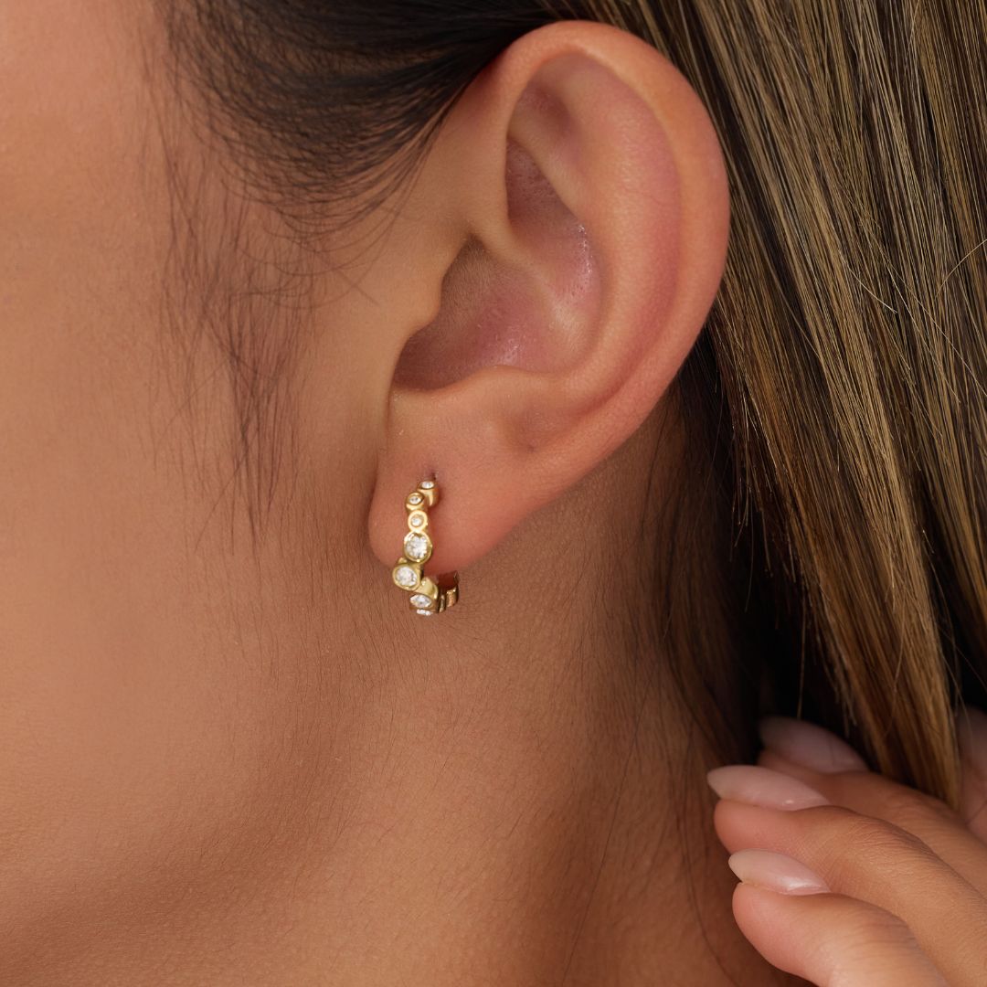Bezel Hoop Earrings