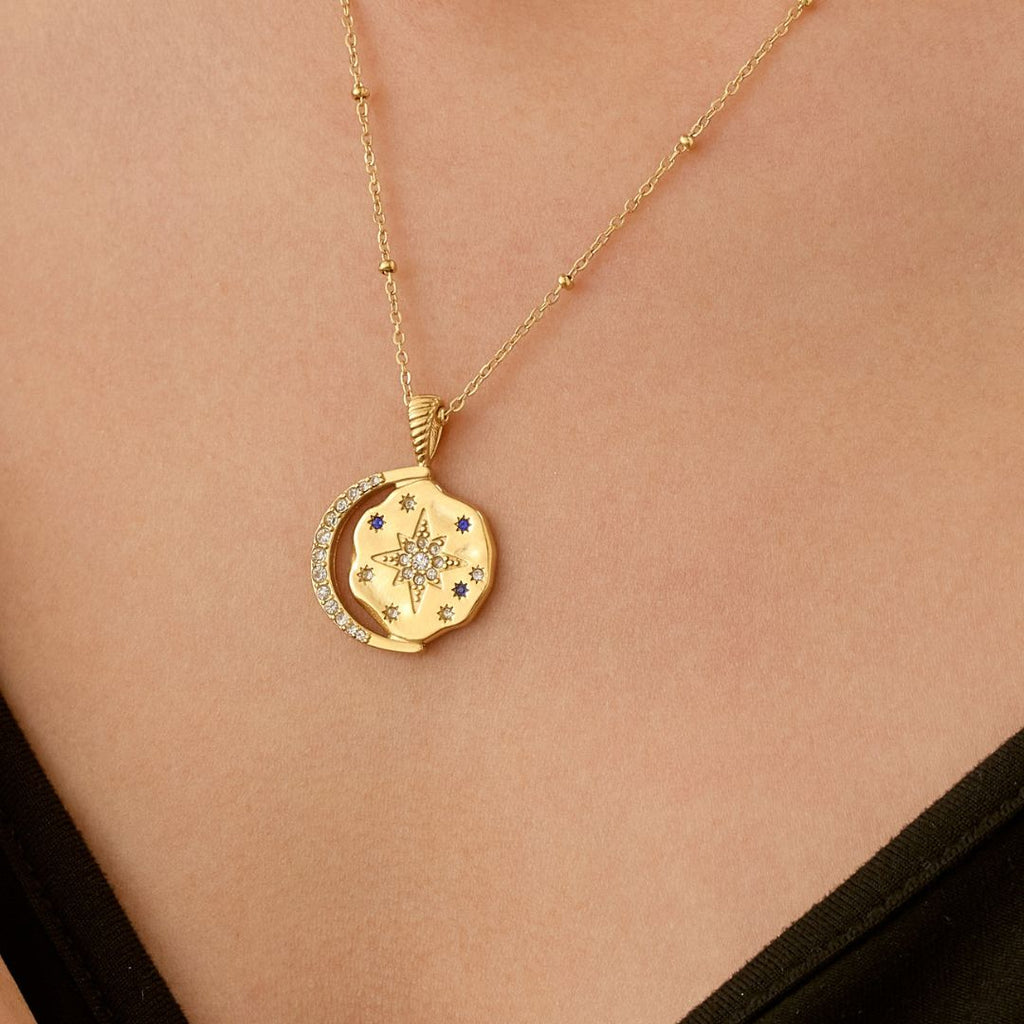 My Sun, Moon & Stars 3.0 necklace & earrings set - gold